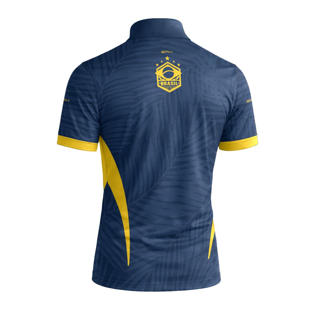 Camiseta Brk Aqui é o Brasil Tropical Azul Marinho com Proteção Solar UV50+ - Brk Agro