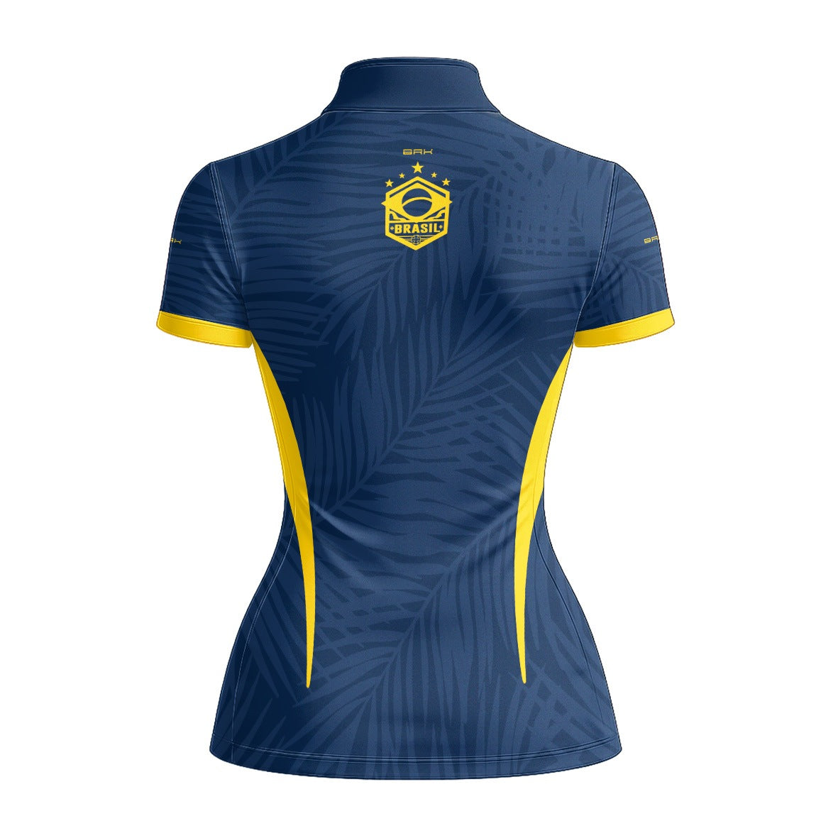 Camiseta Brk Feminina Aqui é o Brasil Tropical Azul Marinho com Proteção Solar UV50+ - Brk Agro
