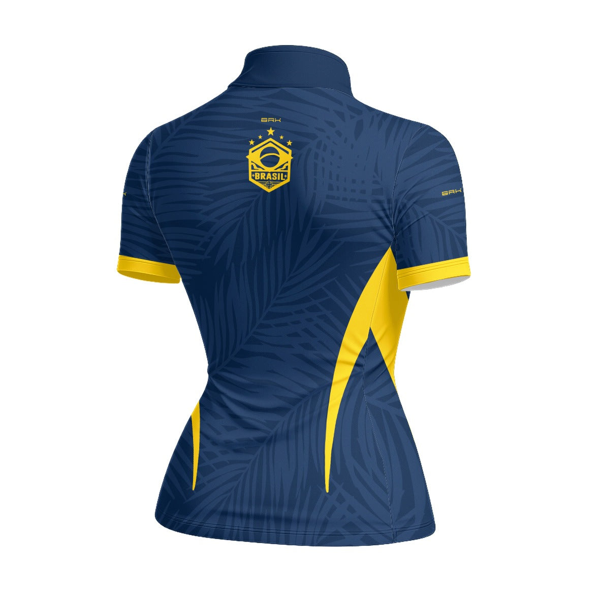 Camiseta Brk Feminina Aqui é o Brasil Tropical Azul Marinho com Proteção Solar UV50+ - Brk Agro