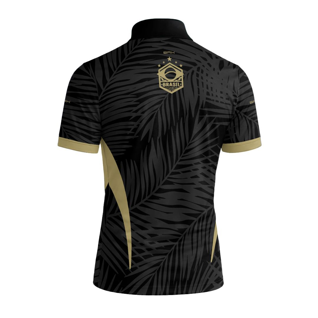 Camiseta Brk Aqui é o Brasil Tropical Preta com Proteção Solar UV50+ - Brk Agro
