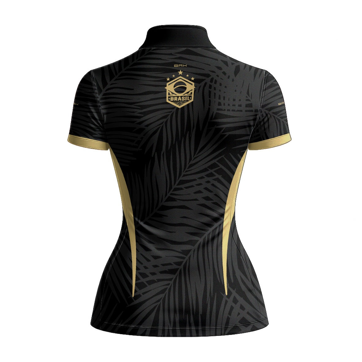 Camiseta Brk Feminina Aqui é o Brasil Tropical Preta com Proteção Solar UV50+ - Brk Agro