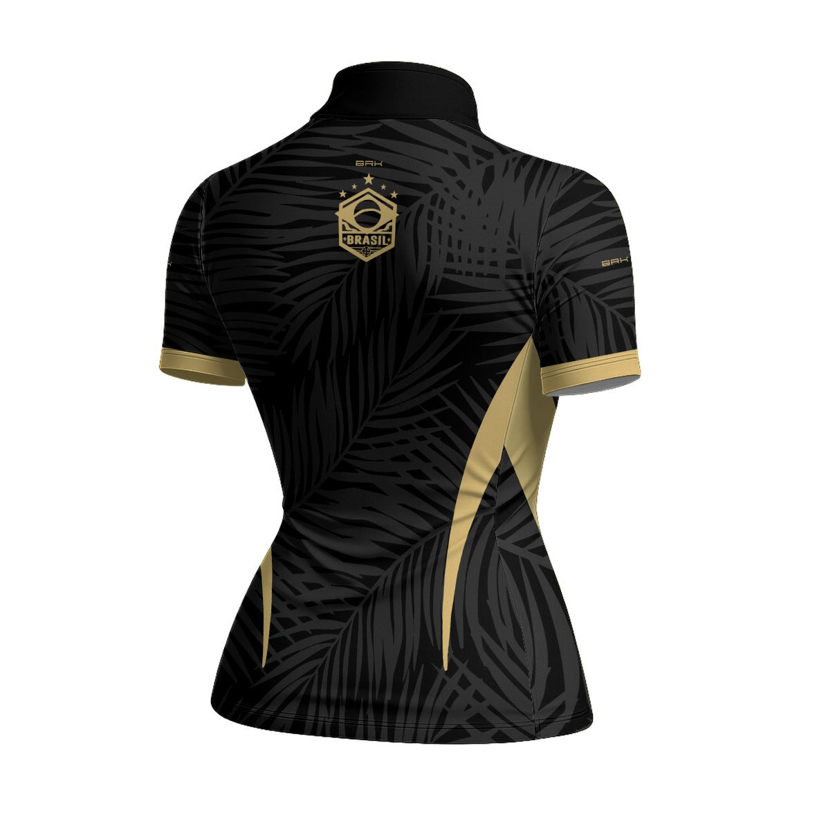 Camiseta Brk Feminina Aqui é o Brasil Tropical Preta com Proteção Solar UV50+ - Brk Agro