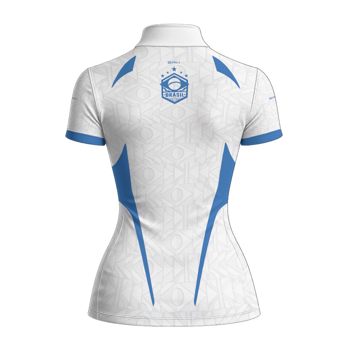 Camiseta Brk Feminina Aqui é o Brasil Bandeira Geométrica Branca com Proteção Solar UV50+ - Brk Agro