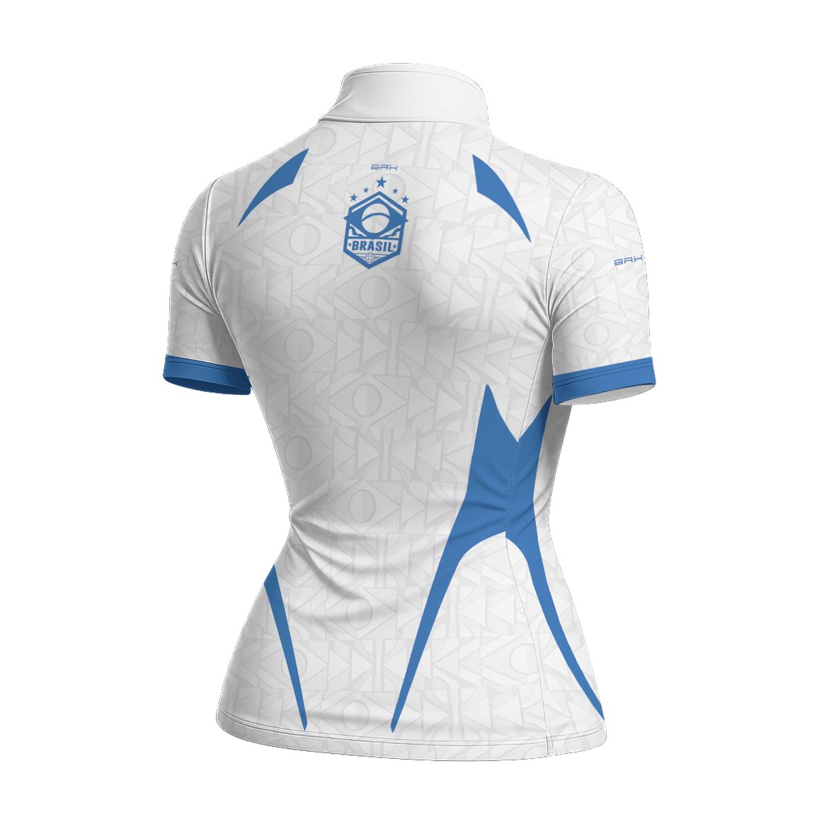 Camiseta Brk Feminina Aqui é o Brasil Bandeira Geométrica Branca com Proteção Solar UV50+ - Brk Agro