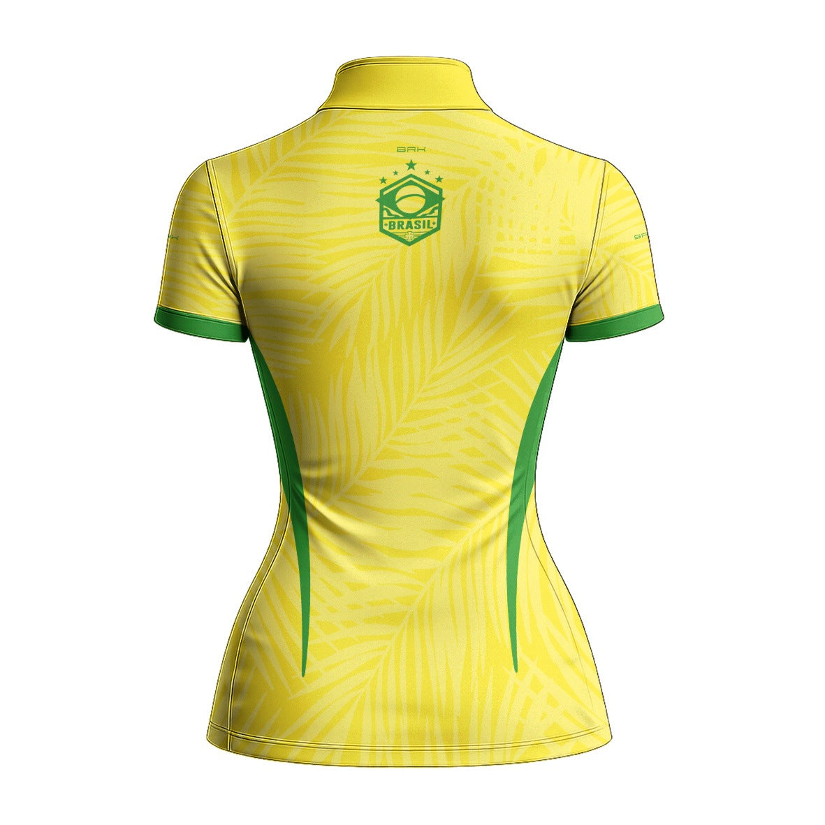 Camiseta Brk Feminina Aqui é o Brasil Tropical Amarela com Proteção Solar UV50+ - Brk Agro