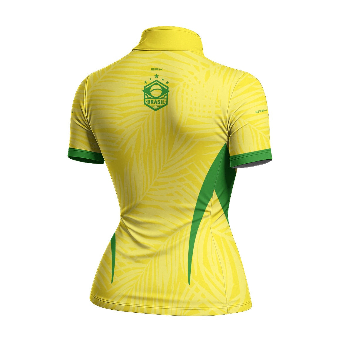 Camiseta Brk Feminina Aqui é o Brasil Tropical Amarela com Proteção Solar UV50+ - Brk Agro