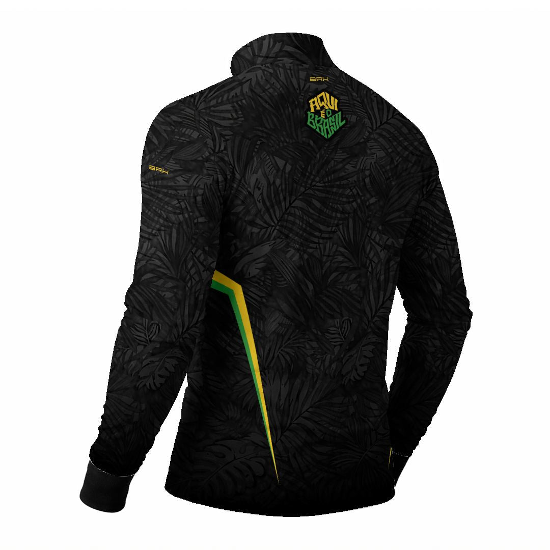 Camisa Brk Aqui é o Brasil Folhagem Preta com Proteção Solar UV50+ - Brk Agro