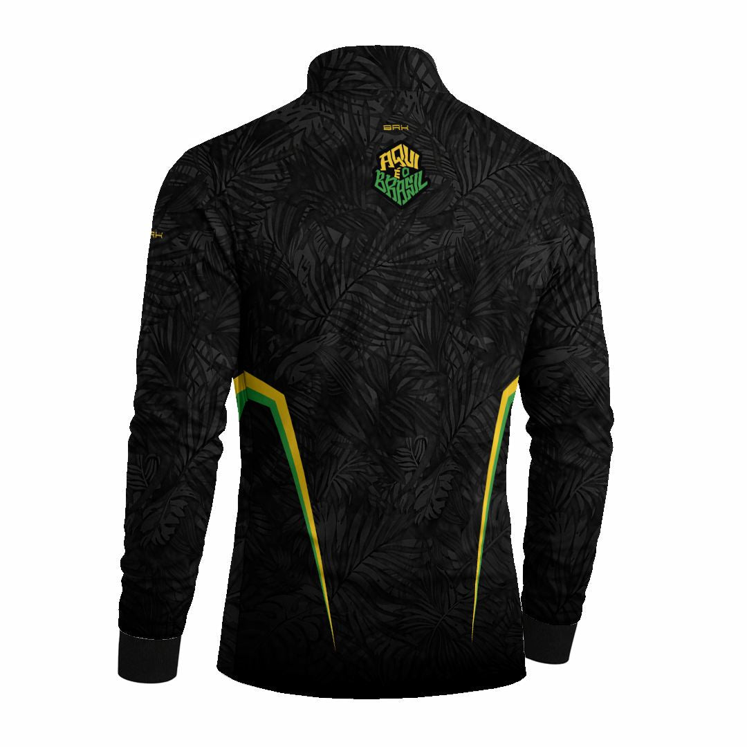 Camisa Brk Aqui é o Brasil Folhagem Preta com Proteção Solar UV50+ - Brk Agro