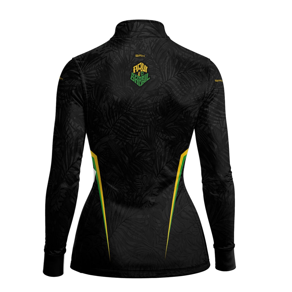 Camisa Brk Feminina Aqui é o Brasil Folhagem Preta com Proteção Solar UV50+ - Brk Agro