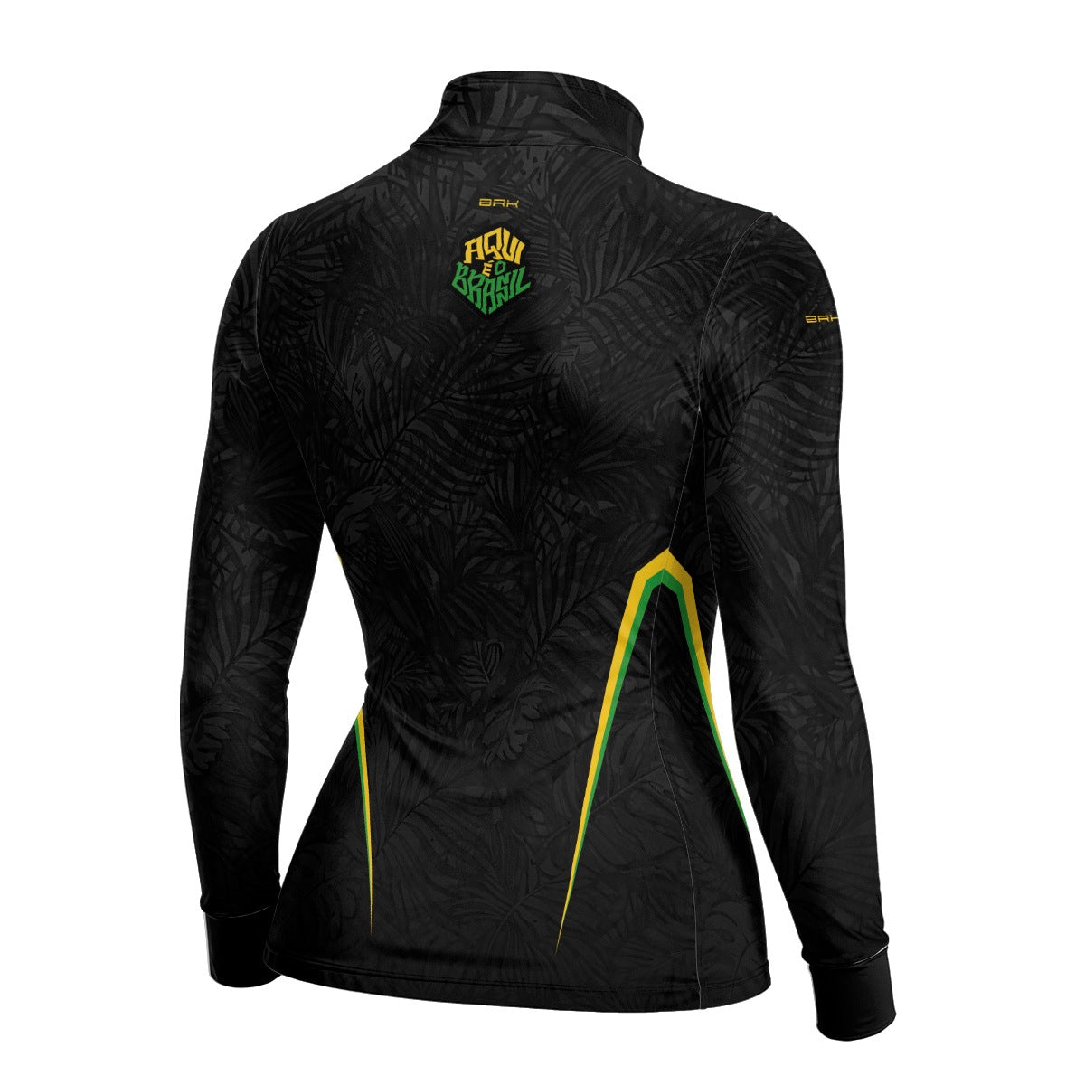 Camisa Brk Feminina Aqui é o Brasil Folhagem Preta com Proteção Solar UV50+ - Brk Agro