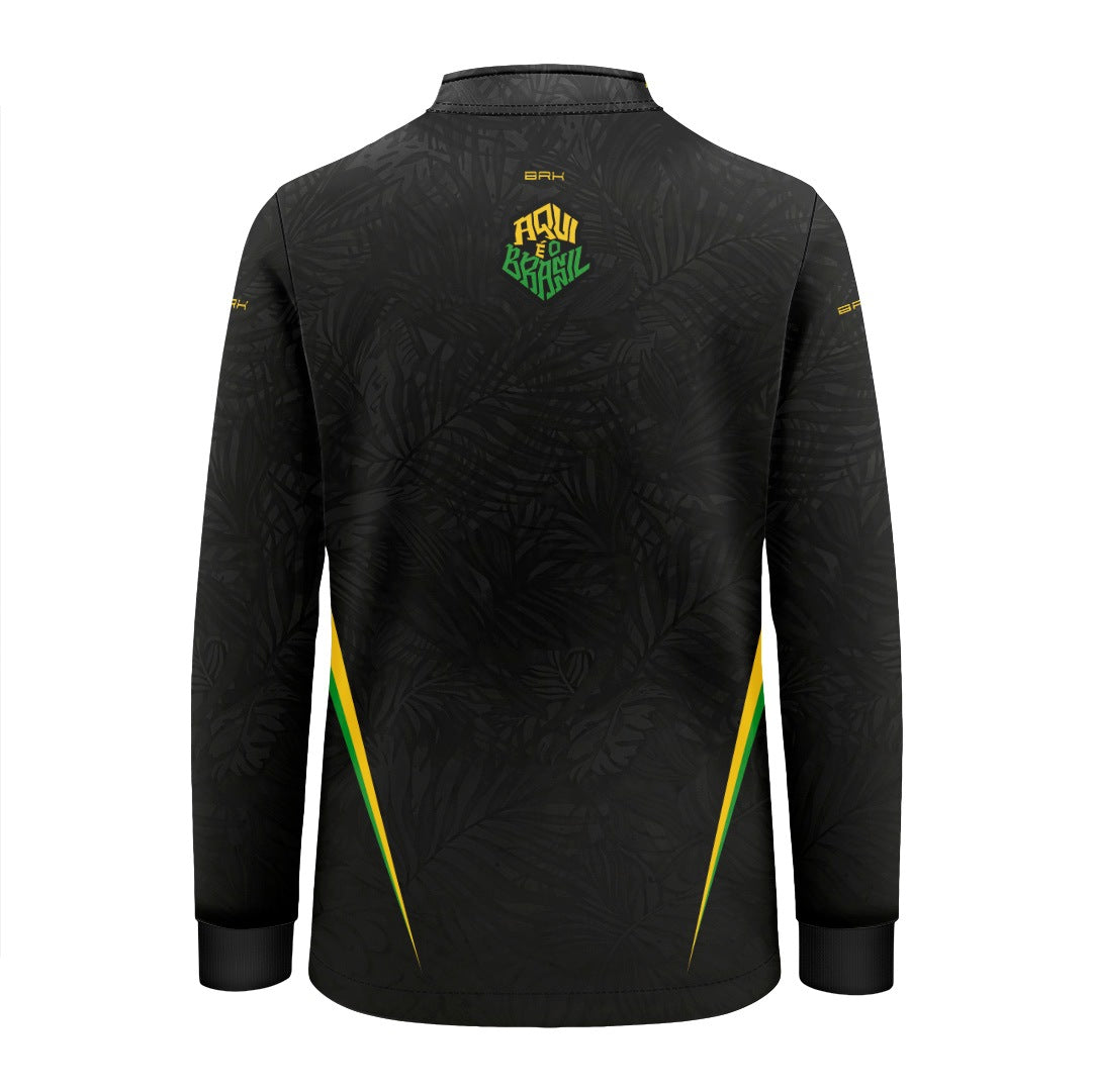 Camisa Brk Infantil Aqui é o Brasil Folhagem Preta com Proteção Solar UV50+ - Brk Agro