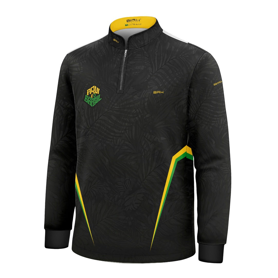 Camisa Brk Infantil Aqui é o Brasil Folhagem Preta com Proteção Solar UV50+ - Brk Agro