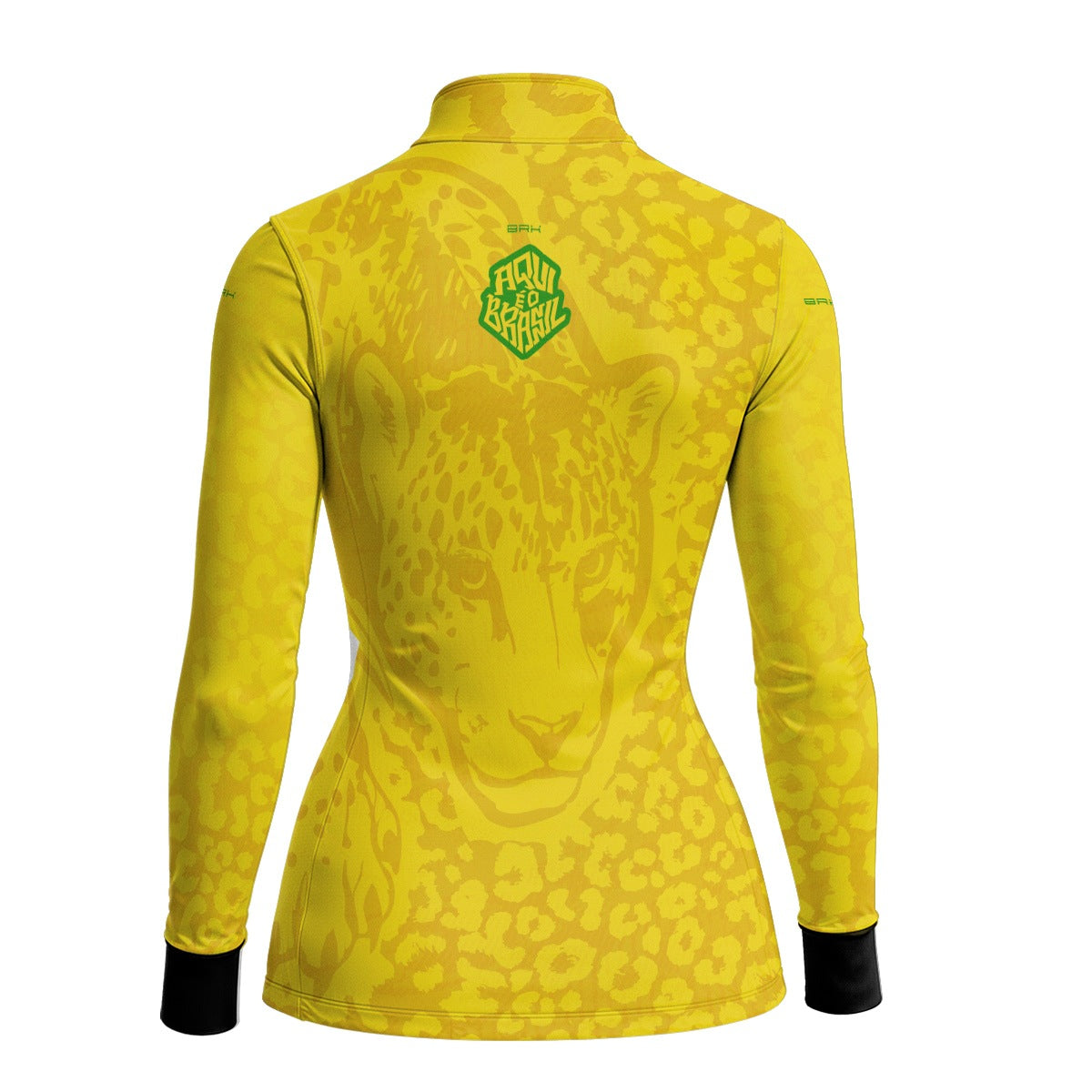 Camisa Brk Feminina Aqui é o Brasil Onça Pintada Amarela com Proteção Solar UV50+ - Brk Agro
