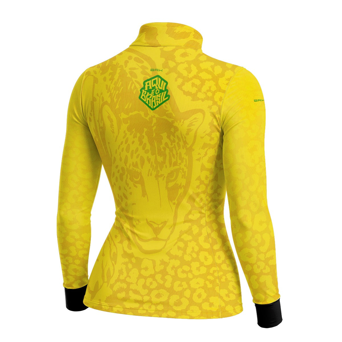 Camisa Brk Feminina Aqui é o Brasil Onça Pintada Amarela com Proteção Solar UV50+ - Brk Agro