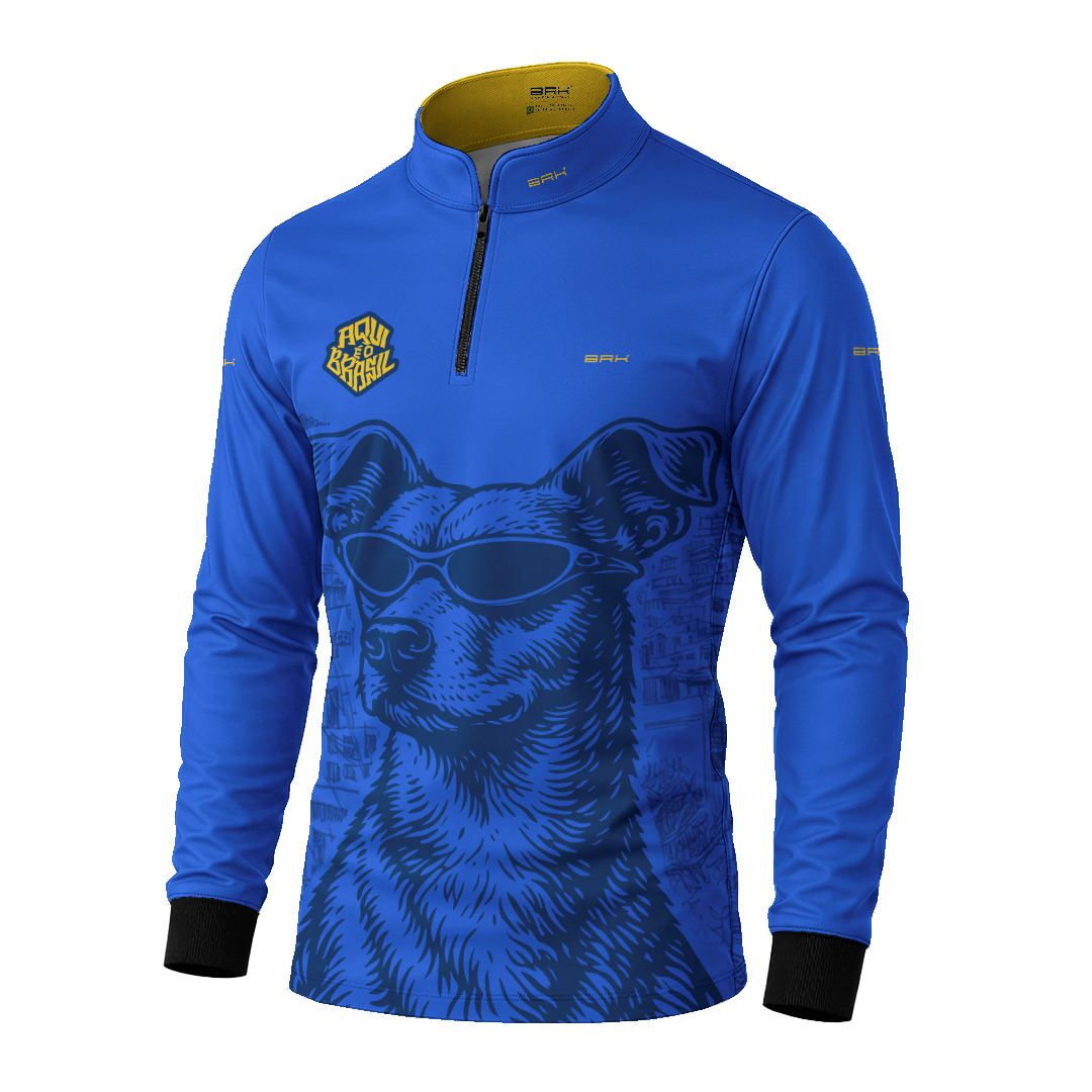 Camisa Brk Aqui é o Brasil Caramelo de Óculos Azul com Proteção Solar UV50+ - Brk Agro