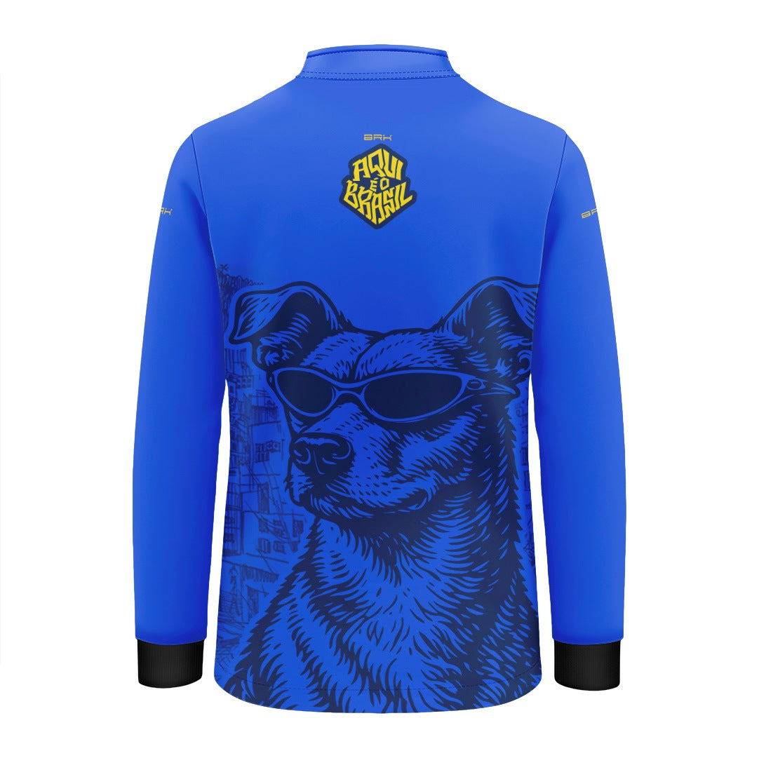 Camisa Brk Infantil Aqui é o Brasil Caramelo de Óculos Azul com Proteção Solar UV50+ - Brk Agro