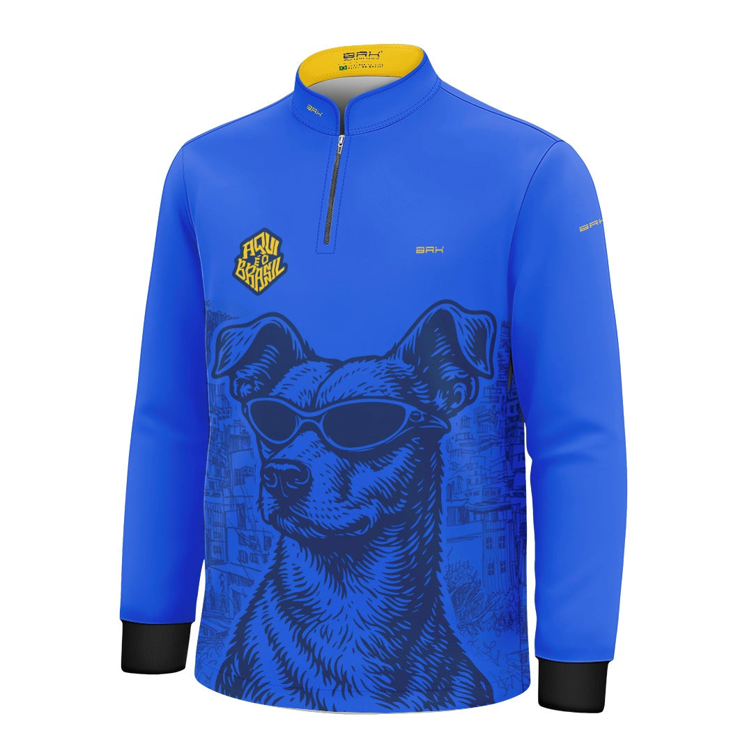 Camisa Brk Infantil Aqui é o Brasil Caramelo de Óculos Azul com Proteção Solar UV50+ - Brk Agro