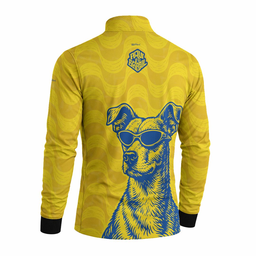 Camisa Brk Aqui é o Brasil Caramelo de Óculos Amarela com Proteção Solar UV50+ - Brk Agro