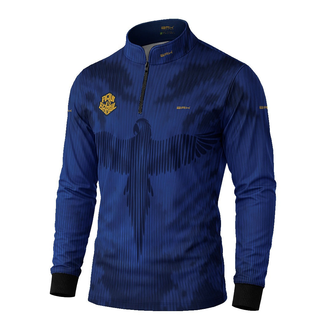 Camisa Brk Aqui é o Brasil Arara Azul com Proteção Solar UV50+ - Brk Agro