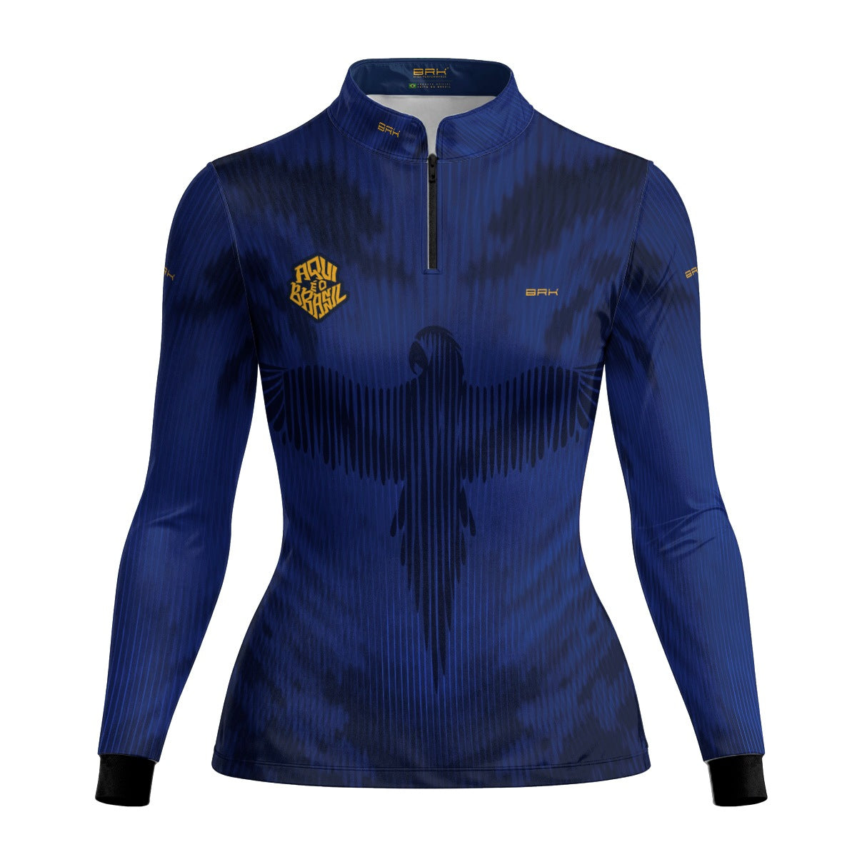 Camisa Brk Feminina Aqui é o Brasil Arara Azul com Proteção Solar UV50+ - Brk Agro
