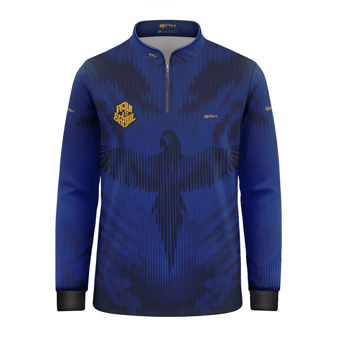 Camisa Brk Infantil Aqui é o Brasil Arara Azul com Proteção Solar UV50+ - Brk Agro