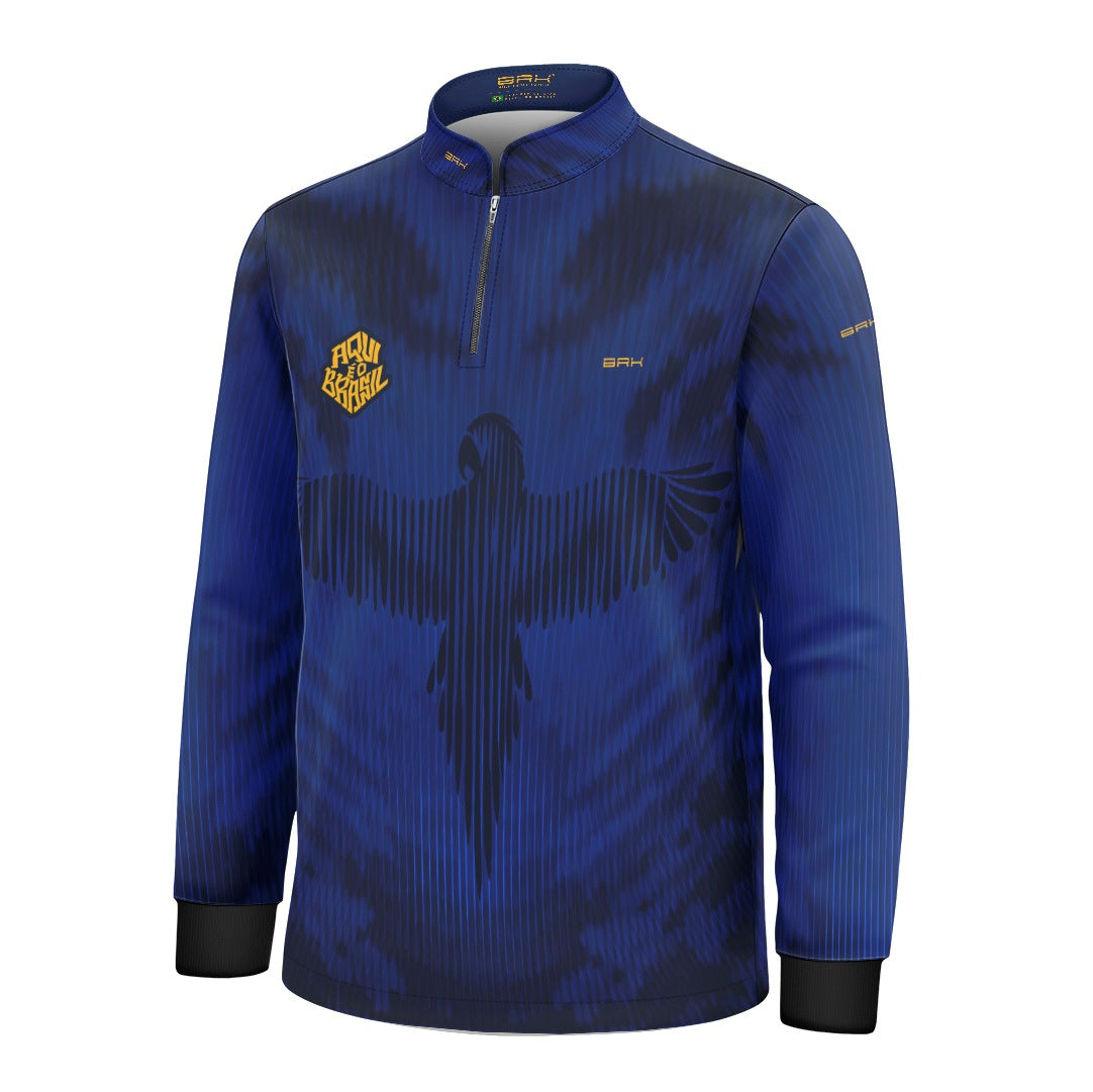Camisa Brk Infantil Aqui é o Brasil Arara Azul com Proteção Solar UV50+ - Brk Agro
