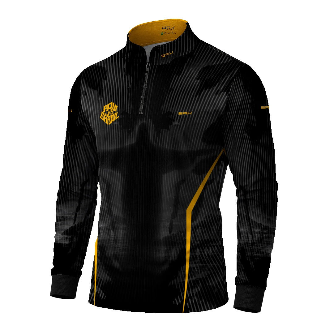 Camisa Brk Aqui é o Brasil Cristo Redentor Preta com Proteção Solar UV50+ - Brk Agro