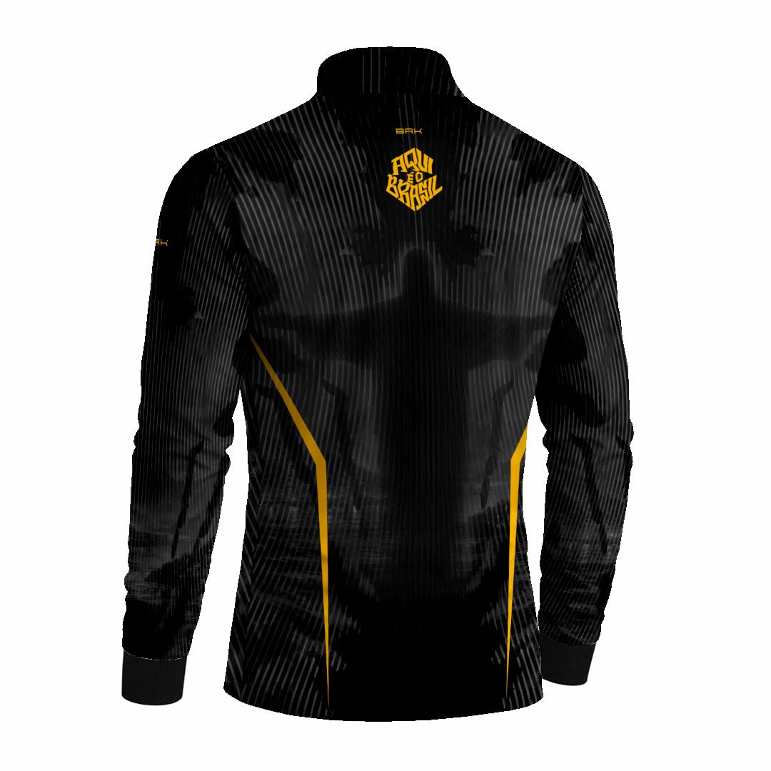 Camisa Brk Aqui é o Brasil Cristo Redentor Preta com Proteção Solar UV50+ - Brk Agro