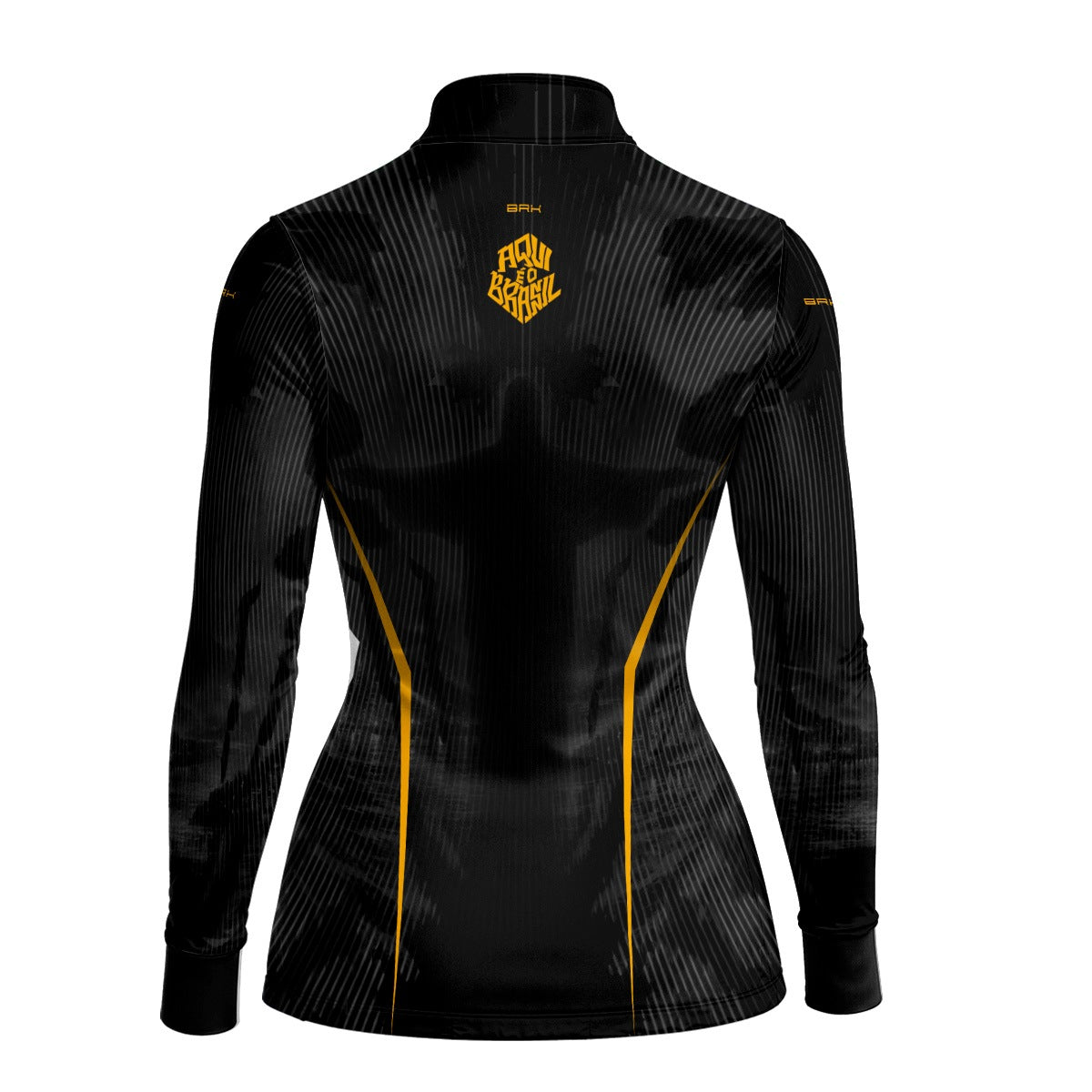 Camisa Brk Feminina Aqui é o Brasil Cristo Redentor Preta com Proteção Solar UV50+ - Brk Agro