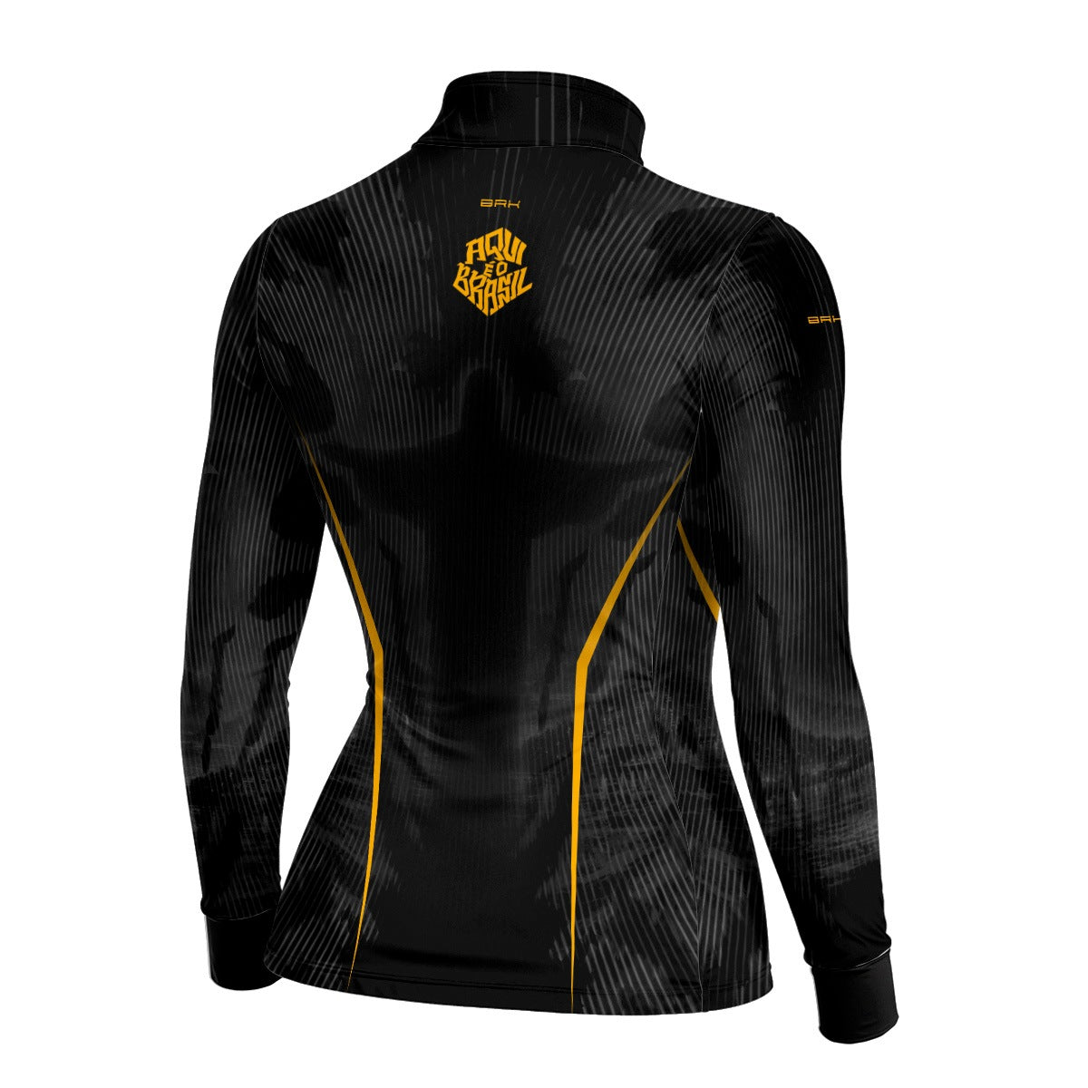 Camisa Brk Feminina Aqui é o Brasil Cristo Redentor Preta com Proteção Solar UV50+ - Brk Agro