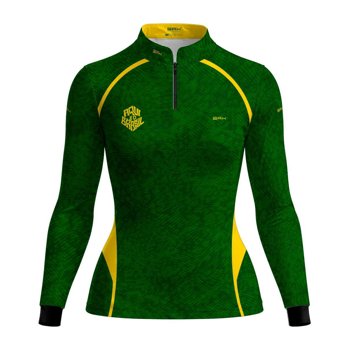 Camisa Brk Feminina Aqui é o Brasil Digital Verde com Proteção Solar UV50+ - Brk Agro