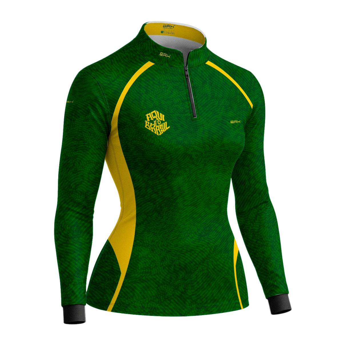 Camisa Brk Feminina Aqui é o Brasil Digital Verde com Proteção Solar UV50+ - Brk Agro
