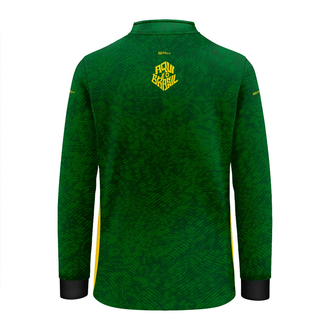 Camisa Brk Infantil Aqui é o Brasil Digital Verde com Proteção Solar UV50+ - Brk Agro
