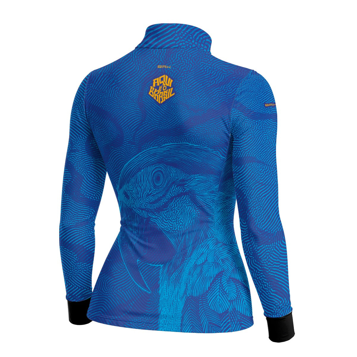 Camisa Brk Feminina Aqui é o Brasil Arara Sombreada Azul Royal com Proteção Solar UV50+ - Brk Agro