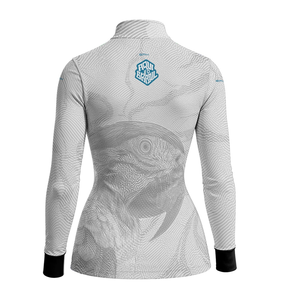 Camisa Brk Feminina Aqui é o Brasil Arara Sombreada Branca com Proteção Solar UV50+ - Brk Agro