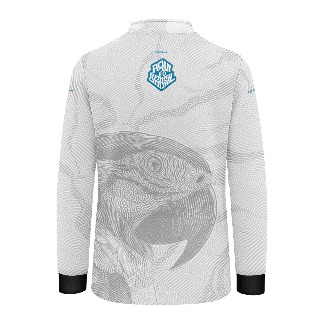 Camisa Brk Infantil Aqui é o Brasil Arara Sombreada Branca com Proteção Solar UV50+ - Brk Agro