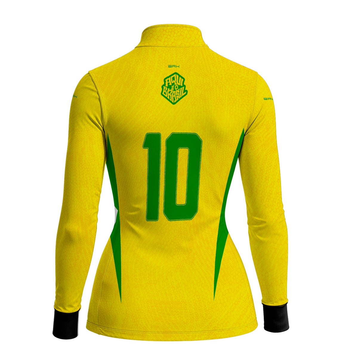 Camisa Brk Feminina Aqui é o Brasil Clássica 10 Amarela com Proteção Solar UV50+ - Brk Agro