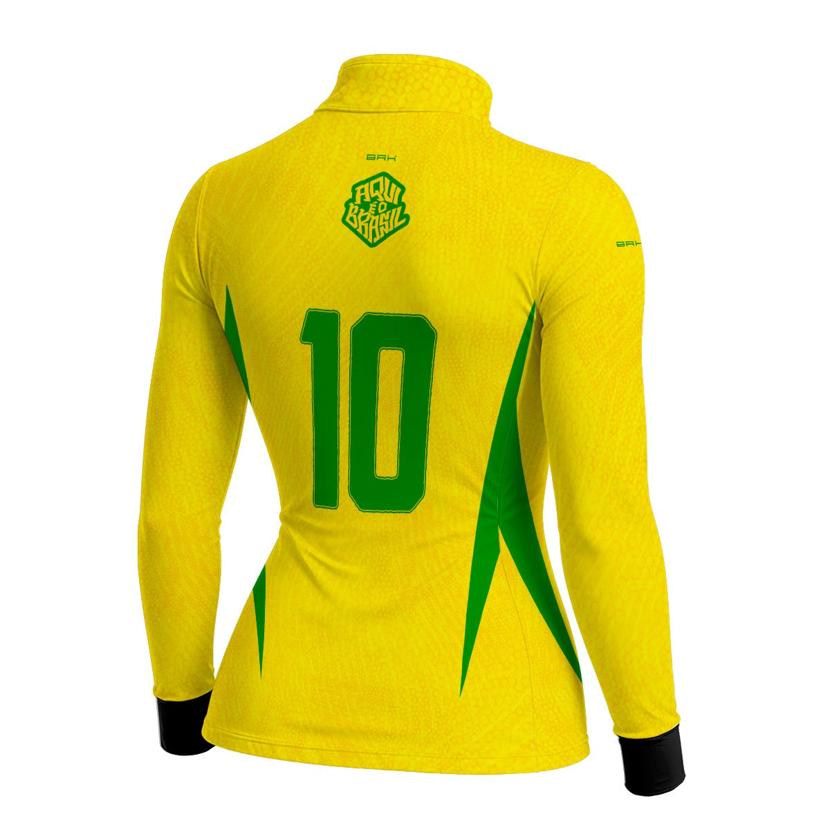 Camisa Brk Feminina Aqui é o Brasil Clássica 10 Amarela com Proteção Solar UV50+ - Brk Agro