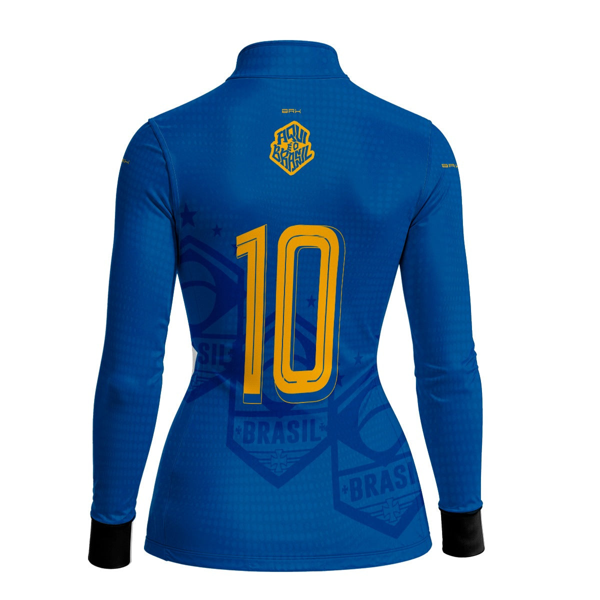 Camisa Brk Feminina Aqui é o Brasil Escudo 10 Azul Royal com Proteção Solar UV50+ - Brk Agro