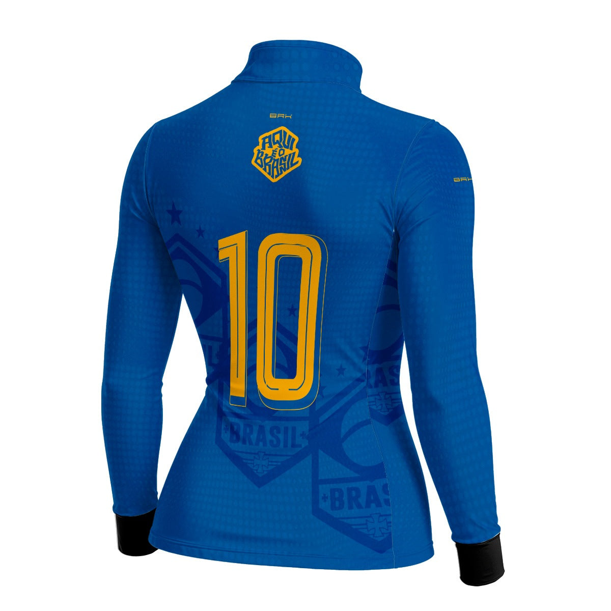 Camisa Brk Feminina Aqui é o Brasil Escudo 10 Azul Royal com Proteção Solar UV50+ - Brk Agro