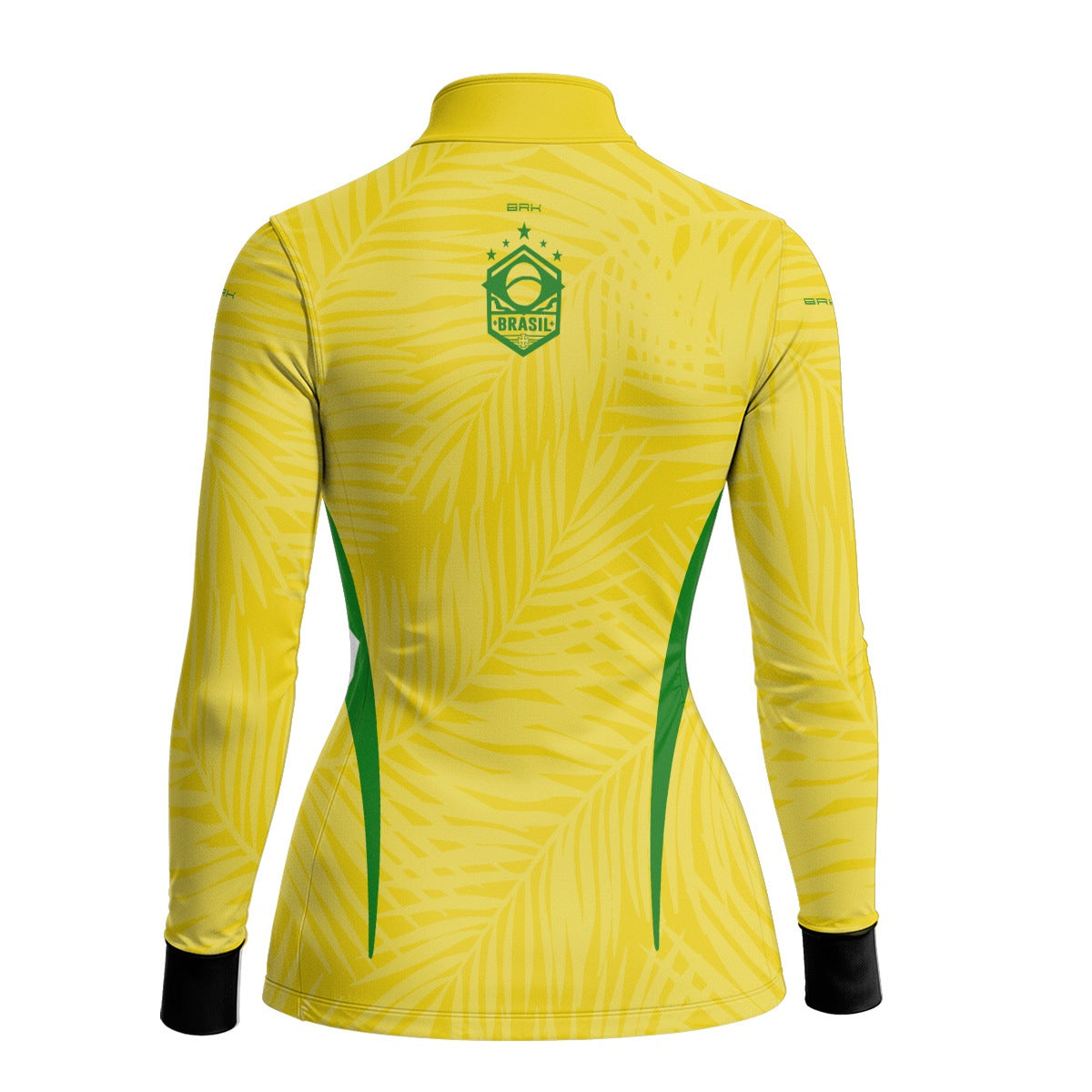 Camisa Brk Feminina Aqui é o Brasil Tropical Amarela com Proteção Solar UV50+ - Brk Agro
