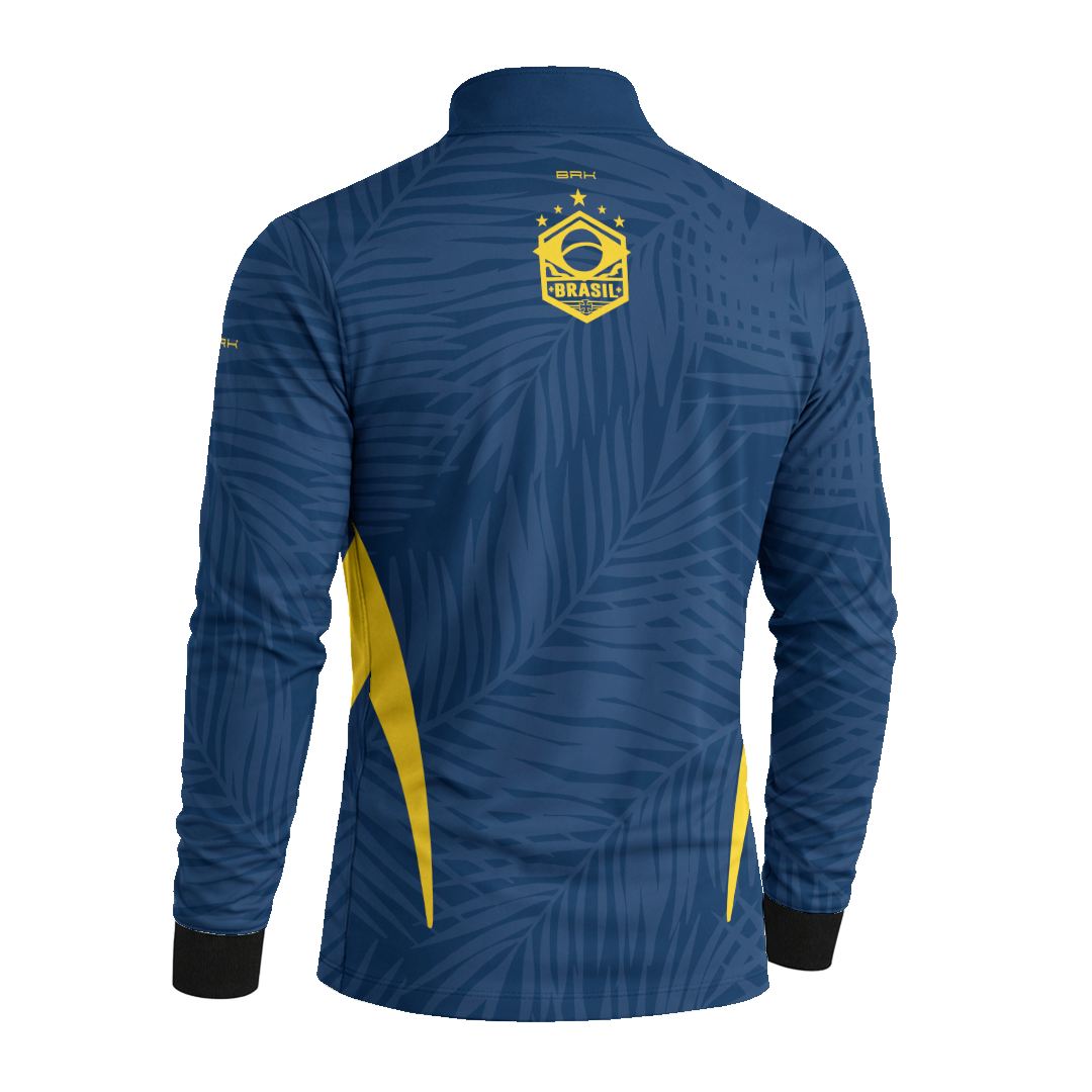 Camisa Brk Aqui é o Brasil Tropical Azul Marinho com Proteção Solar UV50+ - Brk Agro