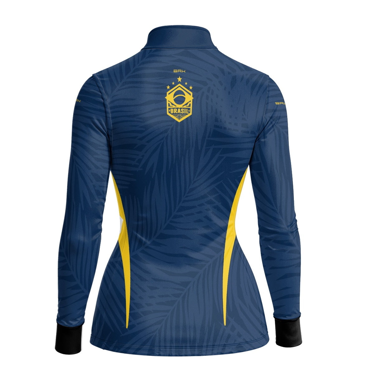 Camisa Brk Feminina Aqui é o Brasil Tropical Azul Marinho com Proteção Solar UV50+ - Brk Agro