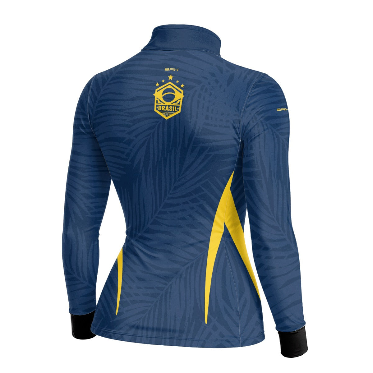 Camisa Brk Feminina Aqui é o Brasil Tropical Azul Marinho com Proteção Solar UV50+ - Brk Agro