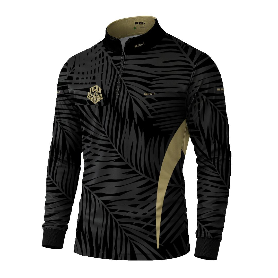 Camisa Brk Aqui é o Brasil Tropical Preta com Proteção Solar UV50+ - Brk Agro