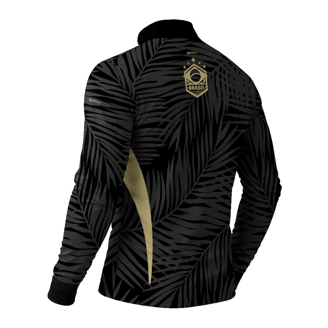 Camisa Brk Aqui é o Brasil Tropical Preta com Proteção Solar UV50+ - Brk Agro