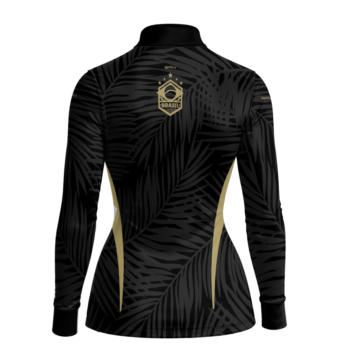Camisa Brk Feminina Aqui é o Brasil Tropical Preta com Proteção Solar UV50+ - Brk Agro