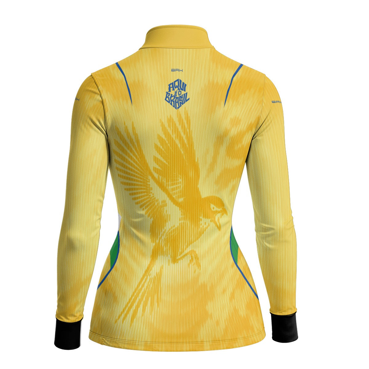 Camisa Brk Feminina Aqui é o Brasil Beija-Flor Sombreado Amarela com Proteção Solar UV50+ - Brk Agro