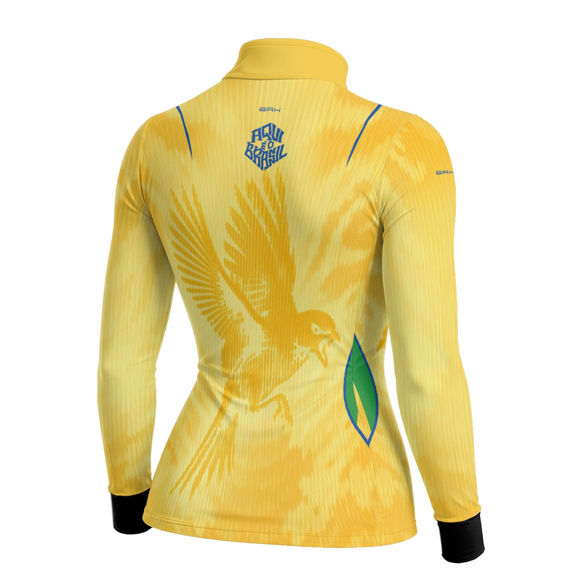 Camisa Brk Feminina Aqui é o Brasil Beija-Flor Sombreado Amarela com Proteção Solar UV50+ - Brk Agro