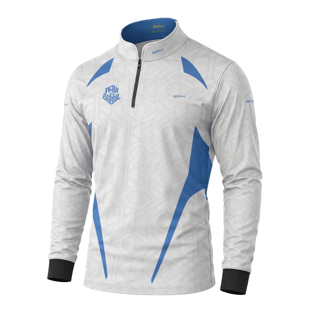 Camisa Brk Aqui é o Brasil Bandeira Geométrica Branca com Proteção Solar UV50+ - Brk Agro